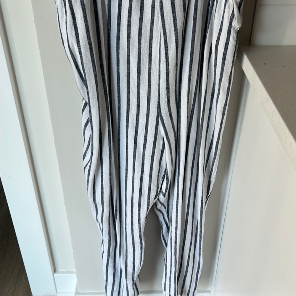 Old Navy Blue and White Striped Jumpsuit - Picture 2 of 3